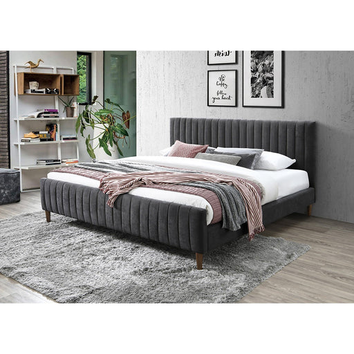 Worldwide Home Furnishings Hannah-78'' Bed-Charcoal 78" King Platform Bed 101-622K-CH