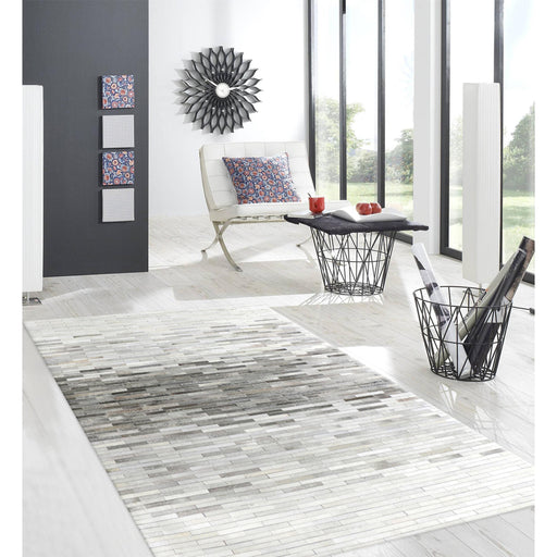 Pasargad Home Galaxy Collection Silver Cowhide Area Rug- 9' 0'' X 12' 0'' ptx-1960 9x12