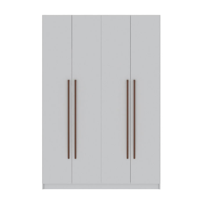 Manhattan Comfort Gramercy Modern 2-Section Freestanding Wardrobe Armoire Closet in White