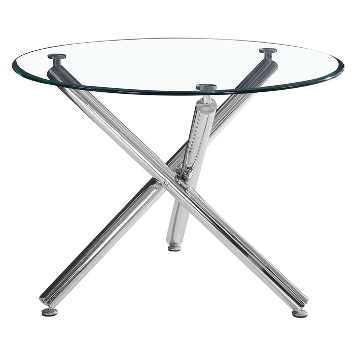 Worldwide Home Furnishings Solara Ii-Dining Table, 40"Dia-Chrome Round Dining Table 201-160-40
