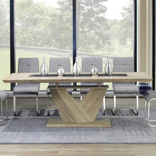 Worldwide Home Furnishings Eclipse-Dining Table-Washed Oak Dining Table W/Extension 201-860OK