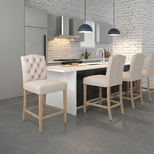 Worldwide Home Furnishings Lucian-26" Counter Stool-Beige 26" Counter Stool, Set Of 2 203-157BG