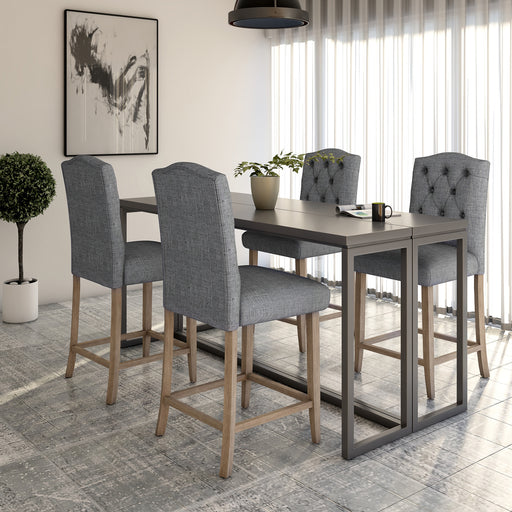 Worldwide Home Furnishings Lucian-26" Counter Stool-Grey 26" Counter Stool, Set Of 2 203-157GY