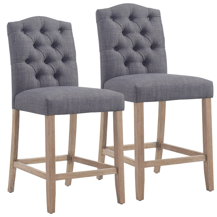 Worldwide Home Furnishings Lucian-26" Counter Stool-Grey 26" Counter Stool, Set Of 2 203-157GY