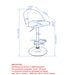 Worldwide Home Furnishings Sataro-Air Lift Stool-Black Adjustable Air-Lift Stool 203-270BK