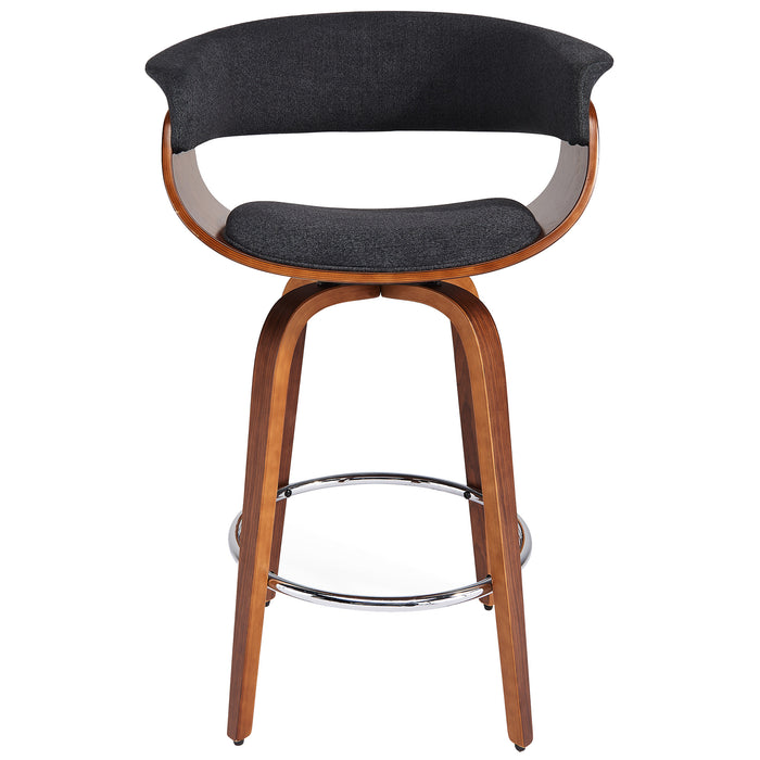Worldwide Home Furnishings Holt-26" Counter Stool-Fabric Charcoal 26" Counter Stool W/Swivel 203-981CH