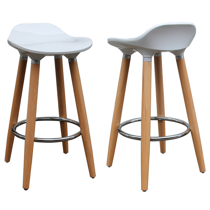 Worldwide Home Furnishings Trex-26" Counter Stool-White 26" Counter Stool, Set Of 2 203-990WT