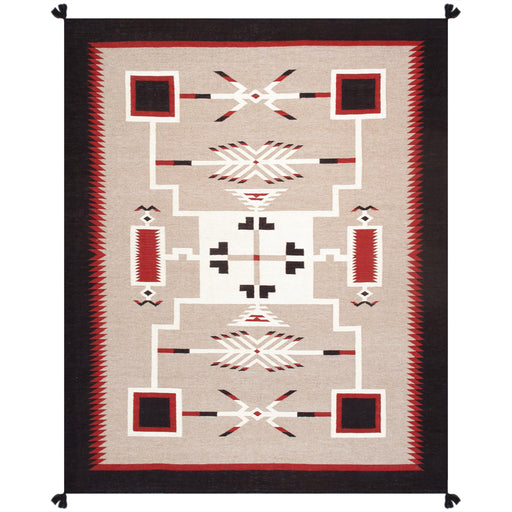Pasargad Home Tuscany Collection Reversible Wool Mocha Area Rug- 8'10'' X 11'10'' PNT-339 9x12