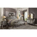 Acme Furniture Versailles II E. King Bed - Hb in Silver PU & Antique Platinum 26837EK-HB