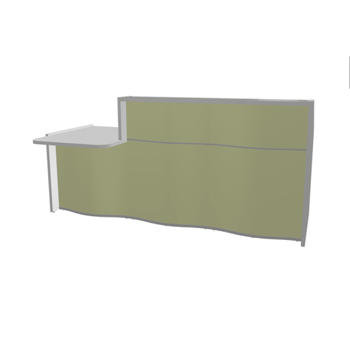 MDD Wave Modern Reception Desk Organic Front - Straight Low 90.7" x 43.4" LUV291P