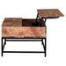 Worldwide Home Furnishings Ojas-Lift-Top Coffee Table-Natural Burnt Rectangular Lift-Top Coffee Table 301-513NT