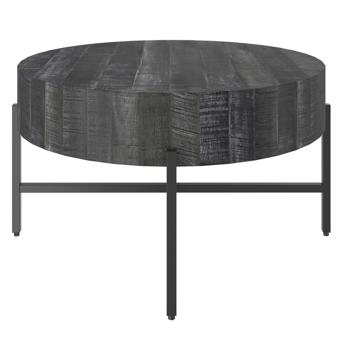 Worldwide Home Furnishings Blox-Coffee Table-Grey Round Coffee Table 301-528GY