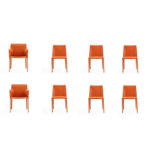 Manhattan Comfort Paris Coral Dining Chairs Set of 8