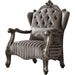 Acme Furniture Lanette Chair W/1 Pillow in Gray Fabric & Black Finish LV02179