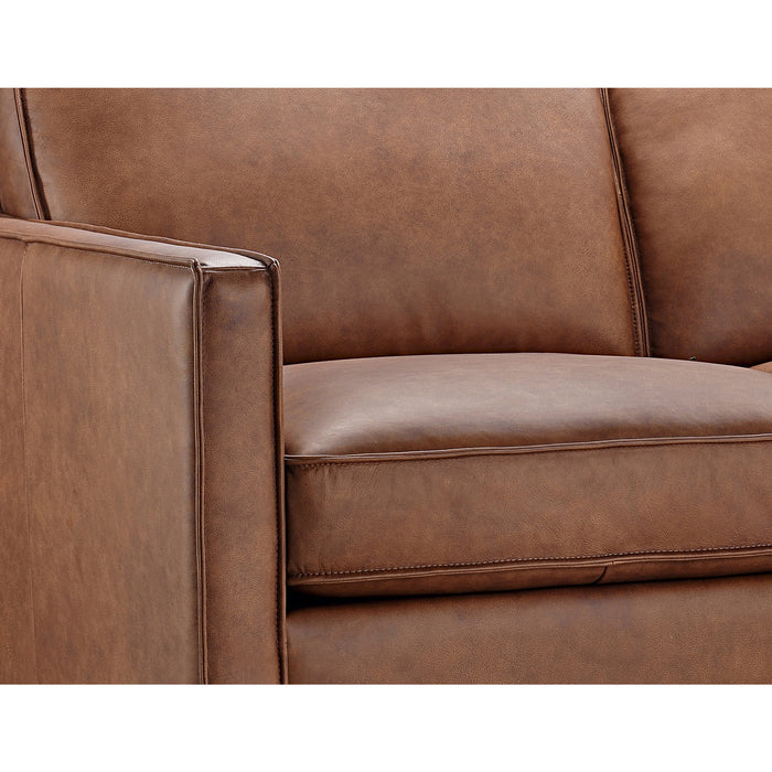 GTR Pimlico Brown Leather Sectional with LAF Chaise