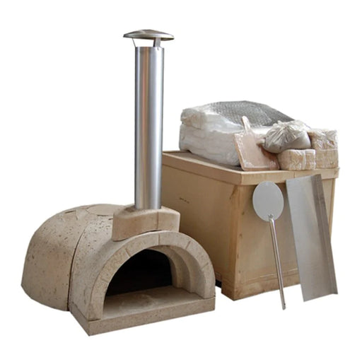 WPPO 39" x 50" x 25" DIY Tuscany Wood-Fired Outdoor Pizza Oven Kit with Stainless Steel Flue and Black Door WDIY-ADFUN