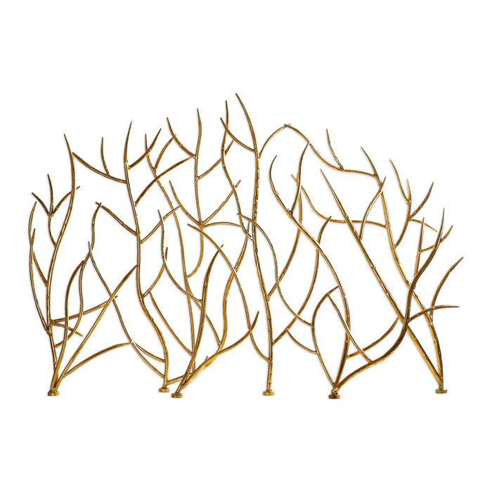 Uttermost Gold Branches Decorative Fireplace Screen 18796