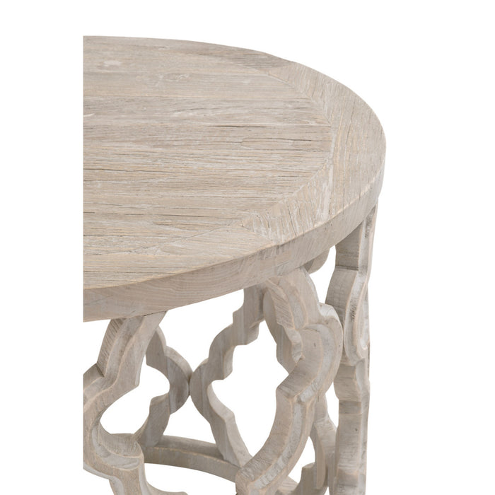Essentials For Living Bella Antique Clover Large End Table 8028-L.SGRY-ELM