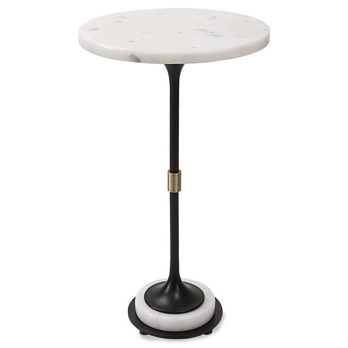 Uttermost Sentry White Marble Accent Table 25231
