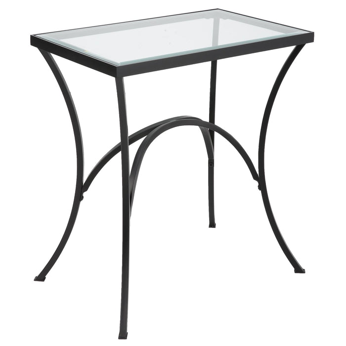 Uttermost Alayna Black Metal & Glass End Table 22911