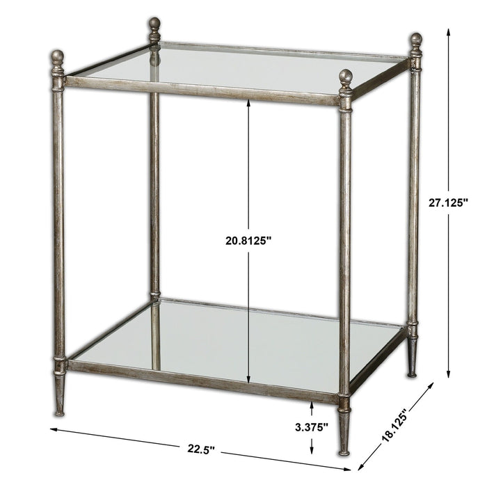 Uttermost Gannon Mirrored Glass End Table 24282