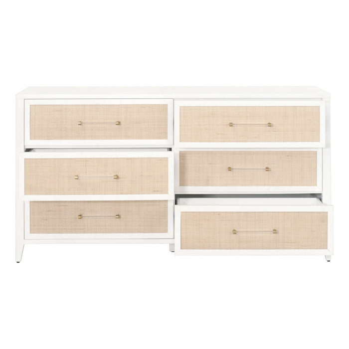Essentials For Living Traditions Holland 6-Drawer Double Dresser 6148.WHT/NAT
