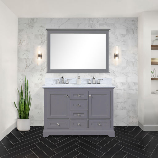 Lexora Home Dukes Bath Vanity with Carrara Marble Countertop