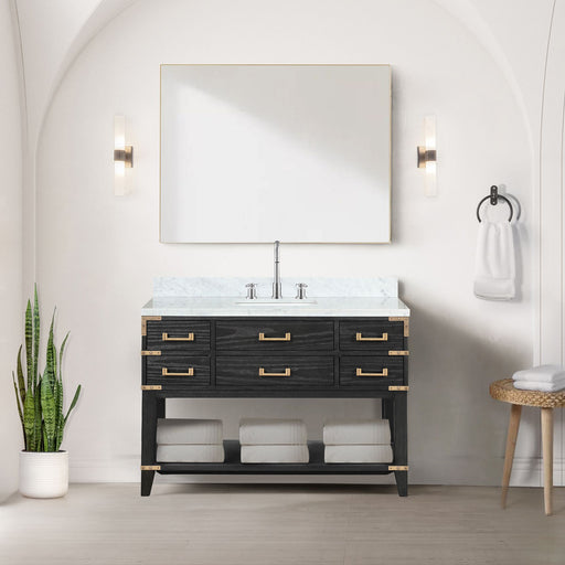 Lexora Home Norwalk Bath Vanity with Carrara Marble Countertop