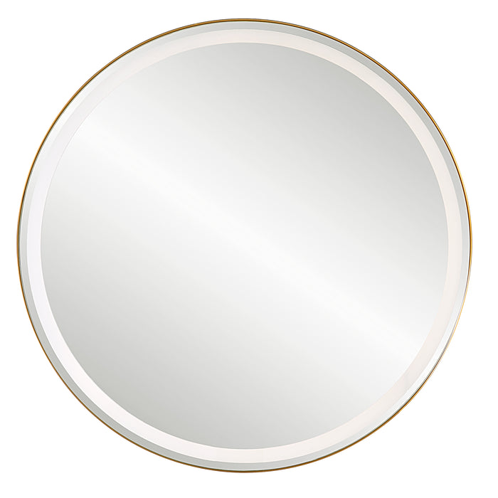 Uttermost Crofton Lighted Brass Round Mirror 09947