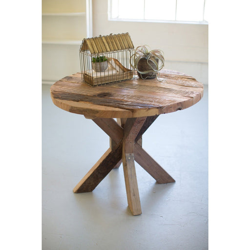 Kalalou Round Recycled Wood Dining Table