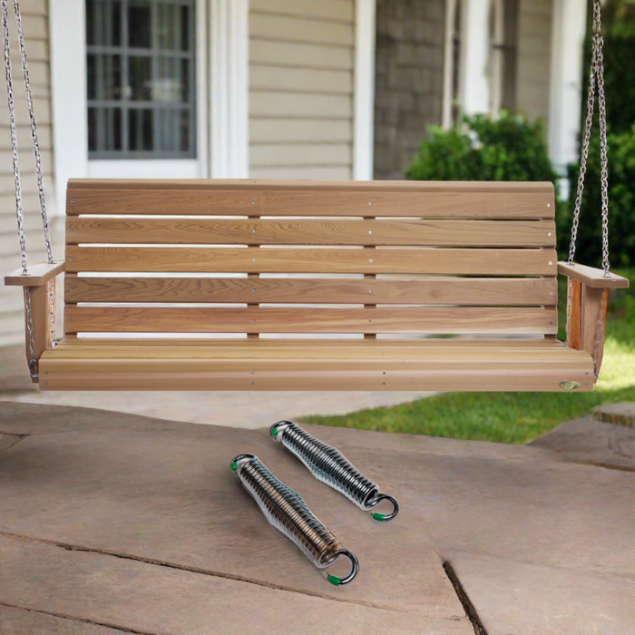 All Things Cedar 5-ft Porch Swing with Comfort Swing Springs PS60-SW10