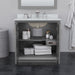 Wyndham Collection Strada 36 Inch Single Bathroom Vanity in Dark Gray, No Countertop, No Sink