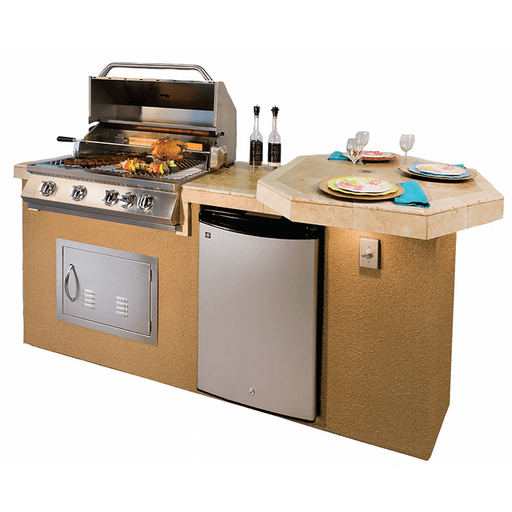 Kokomo Poly 7'6" BBQ Island with Octagon Bar on Three Sides and Built In BBQ Grill