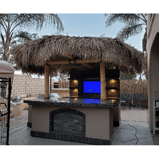 Kokomo Outdoor Kitchen Palapa with Built-In BBQ Grill T.V. and Refridgerater