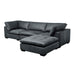GTR Uptown Blue Leather 4pc Sectional