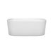 Wyndham Collection Ursula 59 Inch Freestanding Bathtub in White with Brushed Nickel Drain and Overflow Trim WCBTK151159BNTRIM