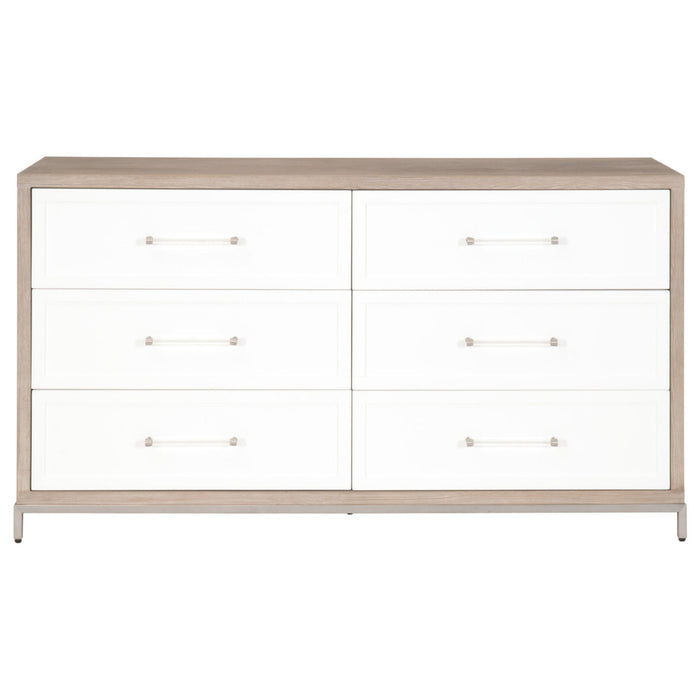 Essentials For Living Traditions Wrenn 6-Drawer Double Dresser 6140.NG/WHT-BSTL