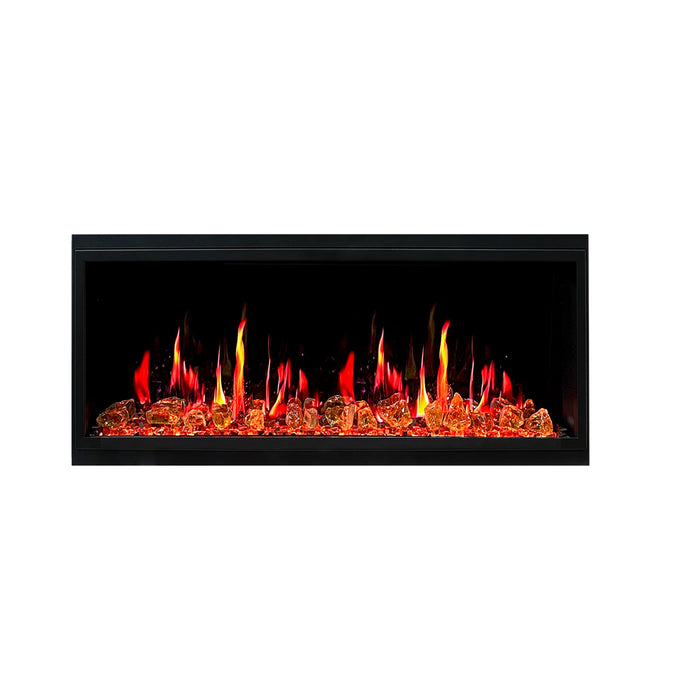 Litedeer Homes Latitude II 48" Smart Wall Mount Electric Fireplace with Reflective Amber Glass - ZEF48XA