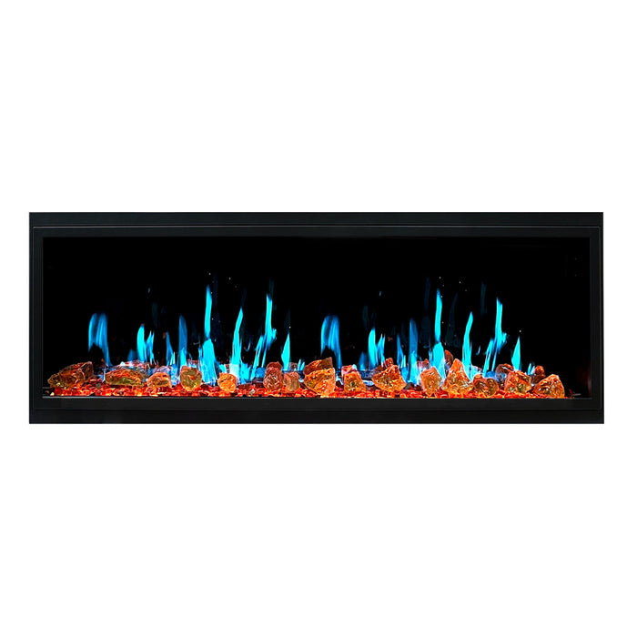 Litedeer Homes Latitude 55" Smart Electric Fireplace with Reflective Amber Glass - ZEF55VA