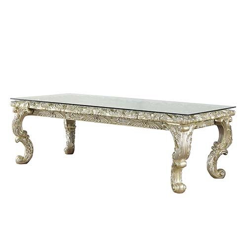 Acme Furniture Vatican Dining Table - Top in Champagne Silver Finish DN00467-1