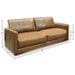 GTR Raffa 100% Top Grain Leather Contemporary 3-Seater Sofa