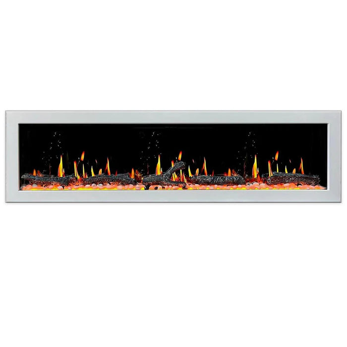 Litedeer Homes Latitude II 78" Smart Electric Fireplace with App Driftwood Log & River Rock ZEF78VW