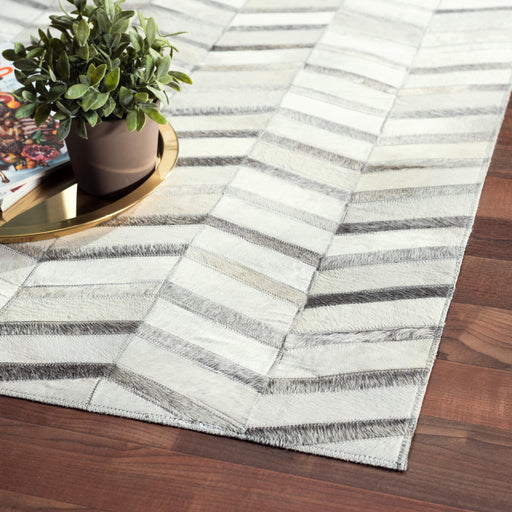Pasargad Home Galaxy Collection Silver Cowhide Area Rug-10' 0'' X 14' 0'' ptx-4685 10x14