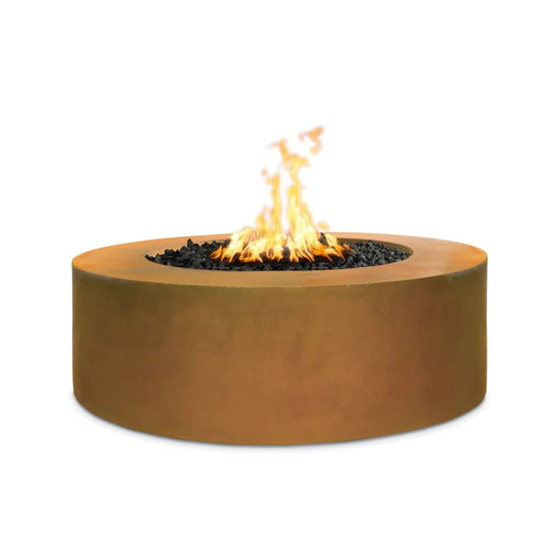 The Outdoor Plus 60" Round Unity 24" Tall Fire Pit Corten Steel | Match Lit