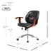New Pacific Direct Samuel PU Bamboo Office Chair w/ Armrest 1160030-BWL