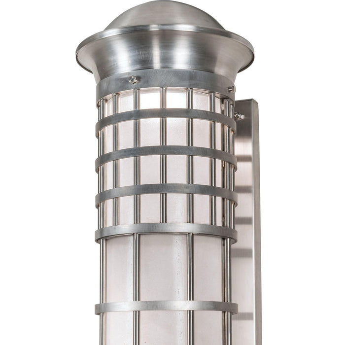 Meyda 10" Wide Hudson House White Brushed Stainless Steel Wall Sconce