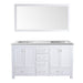 Laviva Wilson 60" White Double Sink Bathroom Vanity with Matte White VIVA Stone Solid Surface Countertop 313ANG-60W-MW