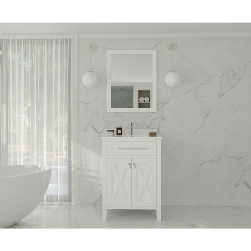 Laviva Wimbledon 24" White Bathroom Vanity with White Quartz Countertop 313YG319-24W-WQ