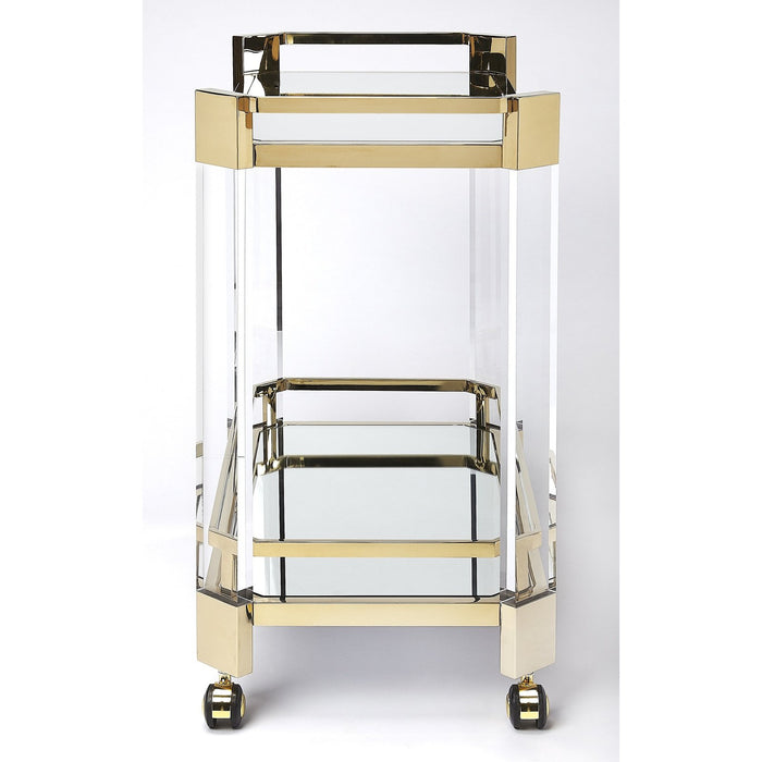 Butler Specialty Company Charlevoix Acrylic & Serving Cart, Gold 5408335