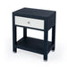 Butler Specialty Company Keros 1 Drawer Raffia Nightstand, Navy and White 5611350